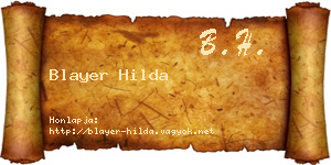 Blayer Hilda névjegykártya